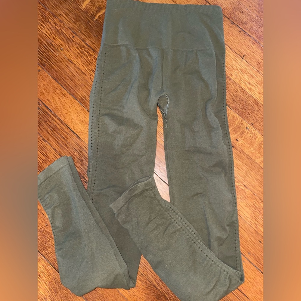 Olive army green free people FP movement yoga athletic pants atleisure nwot